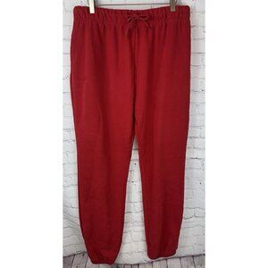 NWT MILKSTAIN Women’s Red Jogger Sweatpants Fleece Size XL